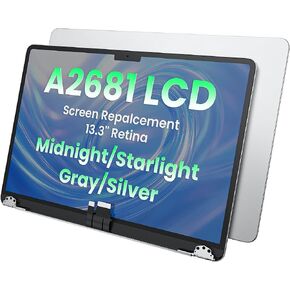 A2681 استبدال شاشة LCD لـ MacBook Air 13.6 بوصة M2 A2681 2022 منتصف الليل ، مجموعة شاشة Retina 2560x1664 متوافقة مع MAC14،2 EMC 4074 A2681 A درجة (رمادي الفضاء) in Kuwait