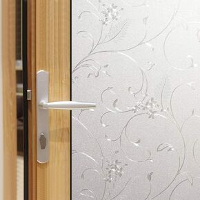 Jahoot Frosted Privacy Window Film, Glass Door Privacy Film Non-Adhesive Window Clings for Home Office Decoration, Anti-UV, Heat Control and Prevent Bird Strikes (Wheat, 17.7x78.7 Inch) in Saudi Arabia