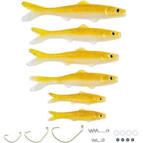 Banjo Minnow Pumpkin Green Minnows + Lifelike Lure for All Fish + Durable Material That Catches Fish + Freshwater & Saltwater Fishing Lure + Hooks & Anchors in Kuwait