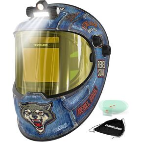 YESWELDER Large Viewing True Color Solar Powered Auto Darkening Welding Helmet with SIDE VIEW, 4 Arc Sensor Wide Shade 4/5-9/9-13 Welder Mask for TIG MIG ARC Grinding Plasma LYG-Q800D in Saudi Arabia