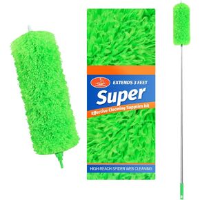 Microfiber Duster with Extension Pole,Washable Bendable Head Ceiling Fan Duster,15-100 inch Wet or Dry Dust Collect Telescoping Dusters for Cleaning Ceiling Fan,High Ceiling,Keyboard,Furniture,Cars in Saudi Arabia