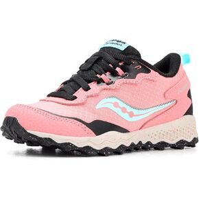 حذاء رياضي Saucony Peregrine KDZ، أزرق/سيتروني، مقاس 1.5 US للأطفال الكبار in Kuwait