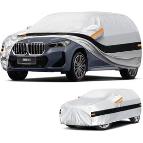 Holthy 10 Layers Car Cover Custom Fit for Toyota Sienna (1997-2024) Waterproof All Weather for Automobiles, Outdoor Full Cover Rain Sun UV Protection with Zipper Cotton.Silver in Kuwait