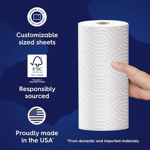 White Cloud Ultra PRO Ultra Absorbent Paper Towel, Choose-a-Size Sheets, 2 Packs of 6 DOUBLE Rolls = 24 Regular Rolls in Saudi Arabia