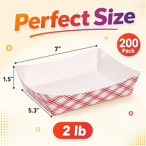 Fasmov 250 Pack 1 lb Capacity Disposable Paper Food Tray, Grease Resistant, Coated Paperboard Basket for Fries, Hot Corn Dogs, Popcorn or Snacks, Nachos in Saudi Arabia