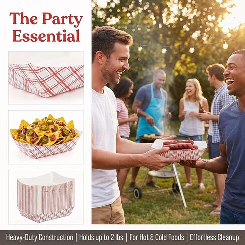 Fasmov 250 Pack 1 lb Capacity Disposable Paper Food Tray, Grease Resistant, Coated Paperboard Basket for Fries, Hot Corn Dogs, Popcorn or Snacks, Nachos in Saudi Arabia