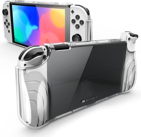 Mumba Case for Nintendo Switch OLED 2021, [Thunderbolt Series] Protective Clear Cover with TPU Grip Compatible with Nintendo New Switch OLED 7 Inch Console and Joy-Con Controller (Clear) in Saudi Arabia