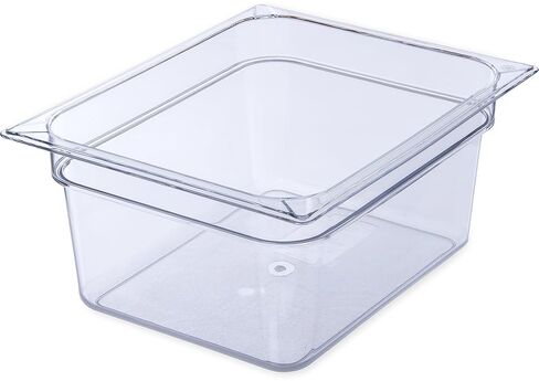 Carlisle FoodService Products Storplus 1/2-Size Food Pan for Catering, Buffets, and Restaurants, Polycarbonate 6 Inches Deep, Clear, (Pack of 6) in Saudi Arabia