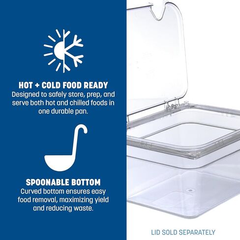 Carlisle FoodService Products Storplus 1/2-Size Food Pan for Catering, Buffets, and Restaurants, Polycarbonate 6 Inches Deep, Clear, (Pack of 6) in Saudi Arabia