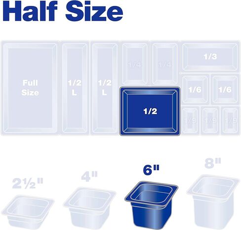 Carlisle FoodService Products Storplus 1/2-Size Food Pan for Catering, Buffets, and Restaurants, Polycarbonate 6 Inches Deep, Clear, (Pack of 6) in Saudi Arabia