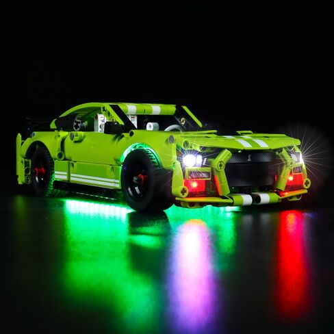 مجموعة إضاءة LED من VONADO لسيارة Lego Technic Ford Mustang Shelby GT500 42138، إضاءة DIY متوافقة مع Lego Mustang 42138 (بدون نموذج Lego)، مجموعة إضاءة Lego للديكور الإبداعي كهدية للأطفال (الضوء فقط) in Saudi Arabia