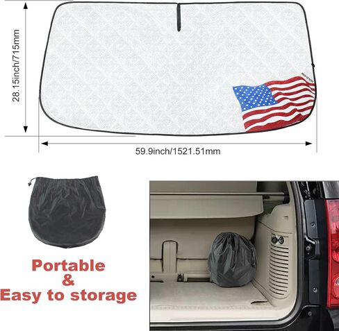 Windshield Sun Shade,Foldable Front Window Sun Shade for 2007-2013 Chevrolet Silverado/GMC Sierra 1500 07-14 Chevrolet Silverado/GMC Sierra 2500HD/3500HD-Upgraded 6mm 240T Material(59" X 28") in Saudi Arabia