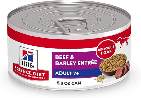 Hill's Science Diet Adult 7+, Senior Adult 7+ Premium Nutrition, Wet Dog Food, Beef & Barley Loaf, 5.8 oz Can, Case of 24 in Saudi Arabia