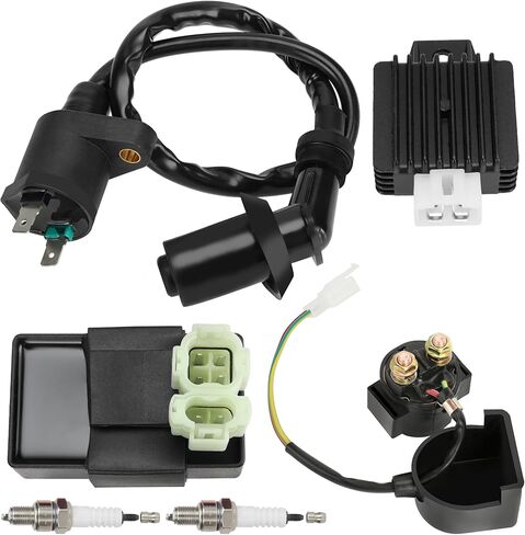 GREHUA AC CDI Box Starter Solenoid Relay Ignition Coil Voltage Regulator Rectifier Spark plug for GY6 50cc 125cc 150cc 4-stroke Engines TaoTao Roketa Scooter Moped Motor ATV Go Kart Quad Pit Dirt Bike in Saudi Arabia