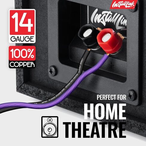 Install Link 14 AWG Gauge Speaker Wire Cable (OFC), 100-Feet, Car or Home Theater in Saudi Arabia