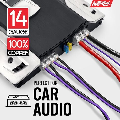 Install Link 14 AWG Gauge Speaker Wire Cable (OFC), 100-Feet, Car or Home Theater in Saudi Arabia