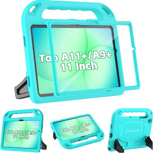 غطاء جهاز إلكتروني محمول BMOUO لجهاز Samsung Galaxy Tab A9+/A9 Plus مقاس 11 بوصة 2023 - أزرق، حافظة كمبيوتر لوحي مع واقي شاشة مدمج وحامل مقبض مقاوم للصدمات in Kuwait