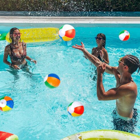 Aodaer 60 Pack 5 Inch Inflatable Beach Balls Classic Swimming Pool Balls for Beach Pool Party Favors Classic Inflatable Beach Balls Bulk for Summer Supplies in Saudi Arabia