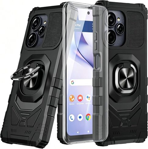 for Blu View Speed Ultra 5G Case with 1 Pack Screen Protector,Dual Layer Hybrid Heavy Duty Defender Protection,Sleek Rugged Reinforced Cushion Corner Kickstand Shockproof Bumper Cover Blue in Saudi Arabia