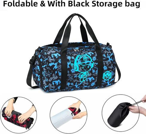 Kids Overnight Duffle Luminous Sport Gym Gag with Shoe Compartment & Wet Pocket Small Sleepover bag Carry on Weekender Travel Tote for Kids Boys Girls in Saudi Arabia