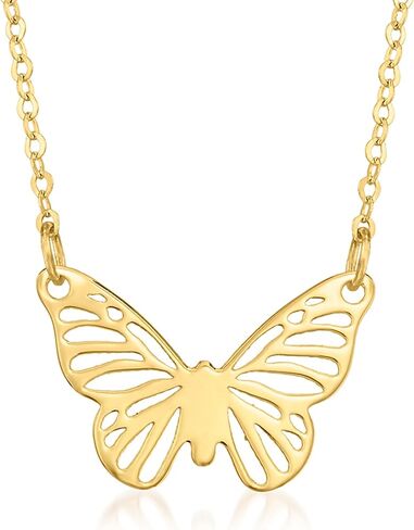 Canaria Italian 10kt Yellow Gold Butterfly Necklace. 16 inches in Saudi Arabia