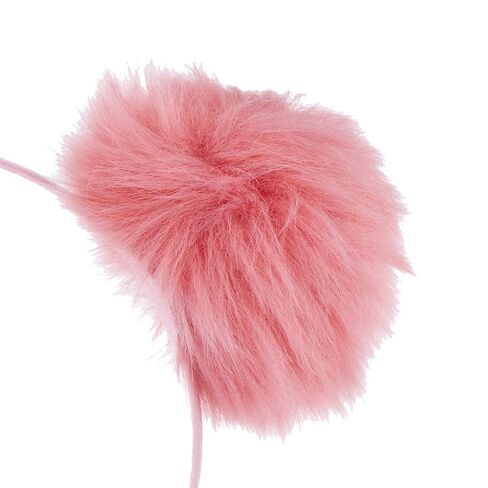 Lux Accessories Black Faux Fur Pom Pom Ball Cat Ear Panda Costume Puff Headband in Saudi Arabia