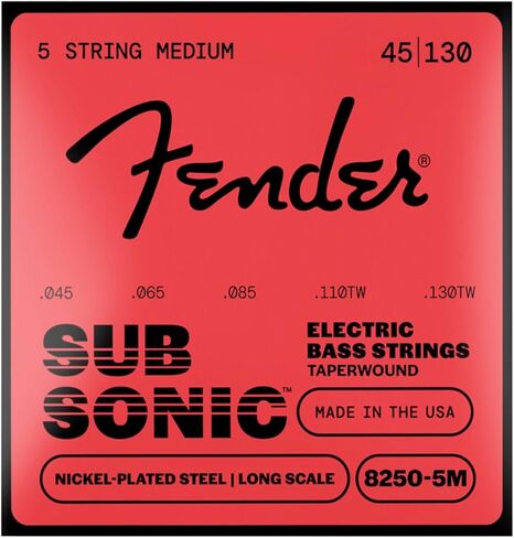 Fender 8250 Bass Strings, Nickel Plated Steel Taperwound, Long Scale, 8250M .045-.110 in Saudi Arabia