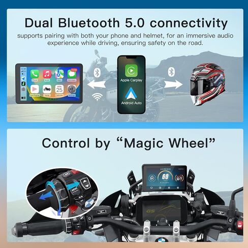 Carabc DB601 لـ BMW Motorcycles Touchcreen ، شاشة التوصيل والتشغيل الذكية ، دعم CarPlay/Android Auto ، IP68 مقاوم للماء ، 60 إطارًا في الثانية ، GPS المدمج ، قراءة البيانات in Kuwait