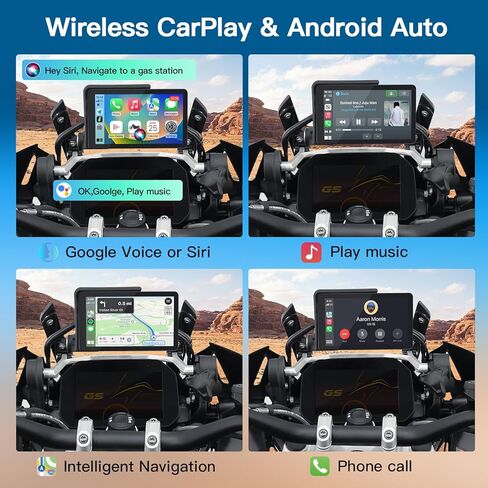 Carabc DB601 لـ BMW Motorcycles Touchcreen ، شاشة التوصيل والتشغيل الذكية ، دعم CarPlay/Android Auto ، IP68 مقاوم للماء ، 60 إطارًا في الثانية ، GPS المدمج ، قراءة البيانات in Kuwait