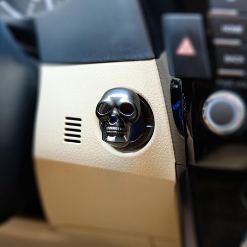 DUNGGLE Car Start Stop Button Cover Skull Ignition Protective Cover Push Start Button Cover Anti-Scratch Car Engine Decoration Ring Car Interior Accessory in Saudi Arabia