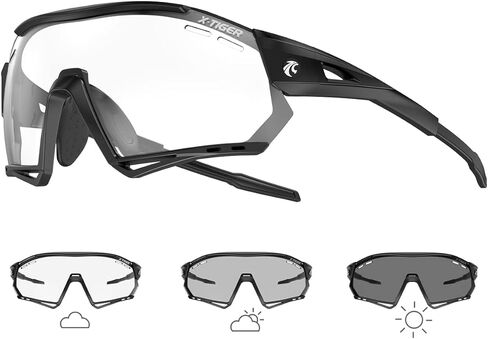 X-TIGER Photochromic Cycling Glasses for Men Women Clear Sports Sunglasses for MTB Bike Baseball Running UV Protection in Saudi Arabia