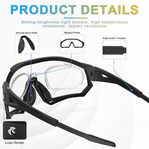 X-TIGER Photochromic Cycling Glasses for Men Women Clear Sports Sunglasses for MTB Bike Baseball Running UV Protection in Saudi Arabia