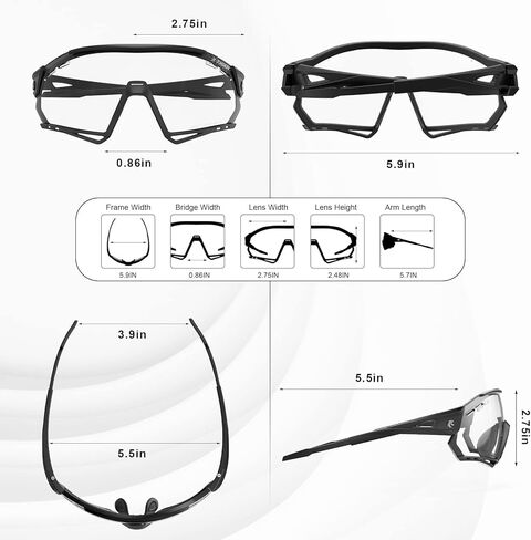 X-TIGER Photochromic Cycling Glasses for Men Women Clear Sports Sunglasses for MTB Bike Baseball Running UV Protection in Saudi Arabia