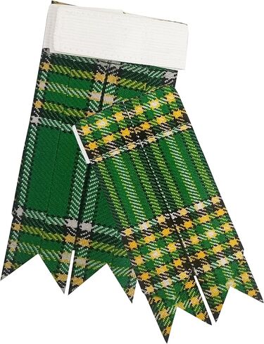 Scottish Kilt Hose Flashes for Men-Socks Flashes for Men (Irish National Green Tartan) in Saudi Arabia
