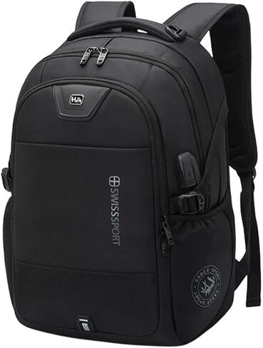 17-inch laptop bag Shoulders Bag backpacks travelling bag University School book bag Waterproof with USB charging port (19X12.6X7 inch) in Saudi Arabia