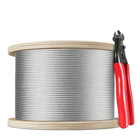 VEPURLT 1/8" T316 Stainless Steel Cable, Stainless Steel Wire Rope 1000FT, Aircraft Cable 1 x 19 Strands Contruction for Cable Deck Railing, Fence and DIY Balustrade in Saudi Arabia