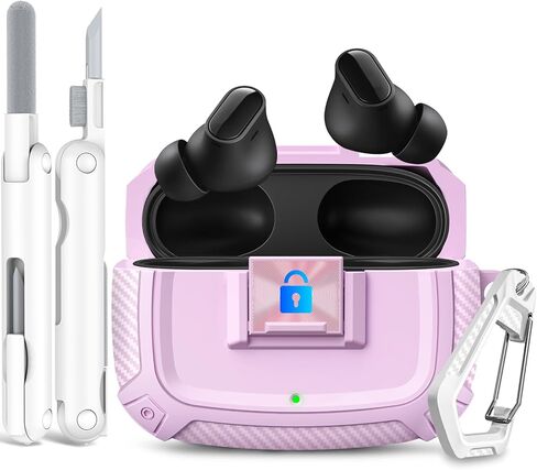 حالة Sucure Lock for Beats Studio Buds/Buds بالإضافة إلى غطاء حالة قفل مع قلم القفل ومجموعة طقم ، براعم + 2023 غلاف الحالة المقاوم للطبخ مع الرجال (الأسود) in Saudi Arabia