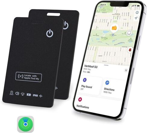[Apple MFi Certified] LBPRT Air-Tag Card Rechargeable Wallet Tracker Thin 1.6mm 2 Pack, Smart Locator Work with Apple Find My (iOS Only, Android not Supported), Item Finder for Luggage Suitcase Bags. in Saudi Arabia