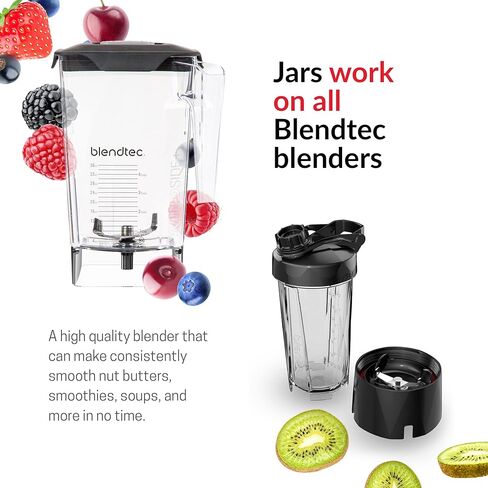 خلاط Blendtec Classic 575 - وعاء WildSide+ (90 أونصة) - قوة احترافية - تنظيف ذاتي - 4 دورات مبرمجة مسبقًا - 5 سرعات - أسود in Saudi Arabia