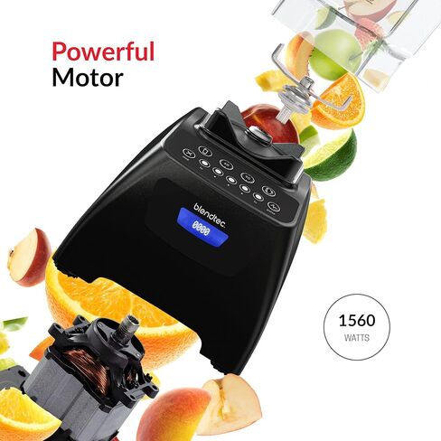 خلاط Blendtec Classic 575 - وعاء WildSide+ (90 أونصة) - قوة احترافية - تنظيف ذاتي - 4 دورات مبرمجة مسبقًا - 5 سرعات - أسود in Saudi Arabia