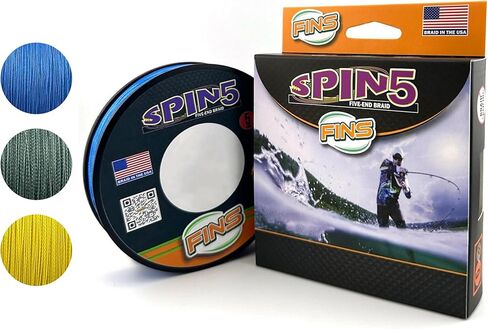 خط صيد مضفر متطور من SPIN5 - مصنوع من الولايات المتحدة الأمريكية - استدارة متفوقة للقوالب الطويلة ، مثالية للبكرات الغزل والكذبة in Saudi Arabia