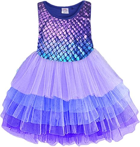 فساتين VIKITA للفتيات الصغيرات فساتين توتو صيفية من البوليستر بدون أكمام للفتيات من سن 3 إلى 12 سنة in Kuwait
