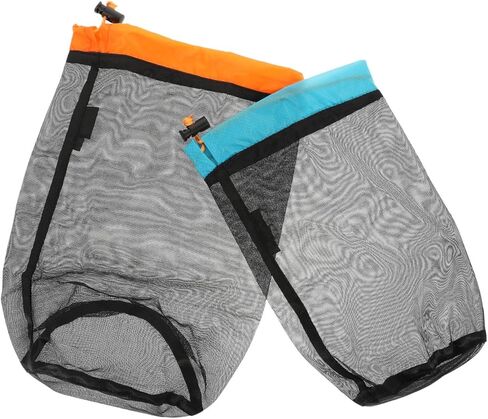 POPETPOP 4pcs Travel Compression Stuff Sack Lightweight Mesh Drawstring Clothes Storage Bag for Sleeping Bag Hammock Outdoor Gear in Saudi Arabia