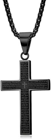 Cross Necklace Silvery Cubic Zirconia Cross Pendant Necklace Gifts for Women Girls/Men in Saudi Arabia