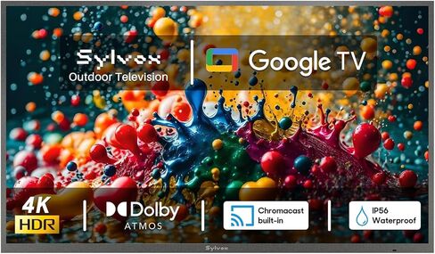 تلفزيون Sylvox Smart Outdoor ، التلفزيون في الهواء الطلق 55 بوصة تم ترقيته من Google TV ، و 4K مقاوم للتلفزيون خارج التلفزيون ، و IP55 مقاوم للماء ، ومساعد Google ، و Chromecast ، و 1000 NIT Brightness للشمس الجزئية (Deck Pro 2.0) in Saudi Arabia