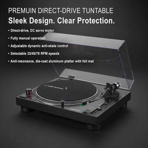صوتي-Technica AT-LP120XBT-USB DIRER-SRIVE DRIVE DRIVE مع Bluetooth ، التناظرية ، ومخرجات USB-حزمة سوداء مع سماعات الرأس ، الكابل ، حصيرة الانزلاق ، مجموعة التنظيف ، وقماش أوستن بازار تلميع in Saudi Arabia