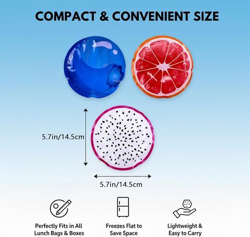 These multicolored reusable ice packs for lunch bags and coolers help keep food, beverages, and snacks crisp (3 piece) in Saudi Arabia