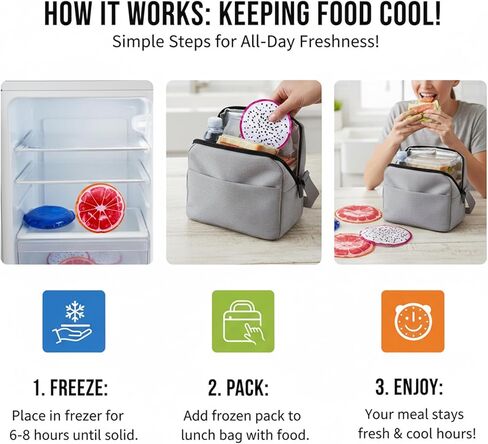 These multicolored reusable ice packs for lunch bags and coolers help keep food, beverages, and snacks crisp (3 piece) in Saudi Arabia