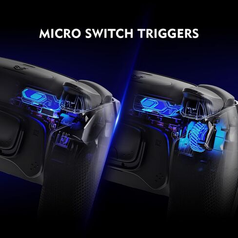 Hexgaming Ultimate Pro Gaming Controller متوافق مع PS5/PC/Mobile - 4 أزرار خلفية ، 6 ملفات تعريف مخصصة ، مشغلات قابلة للتعديل ، 8 أتباع قابلة للتبديل - Explorer Black in Saudi Arabia