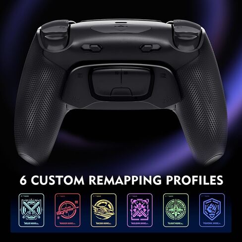 Hexgaming Ultimate Pro Gaming Controller متوافق مع PS5/PC/Mobile - 4 أزرار خلفية ، 6 ملفات تعريف مخصصة ، مشغلات قابلة للتعديل ، 8 أتباع قابلة للتبديل - Explorer Black in Saudi Arabia